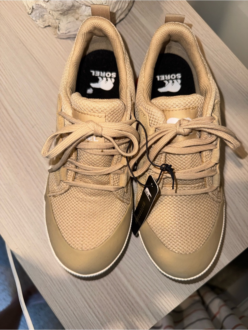 NWT 7.5 Sorel Women's Tan and Orange Athletic Sneakers - Picture 2 of 7